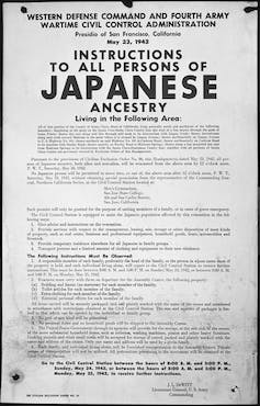 The official government instructions on internment of Japanese Americans.