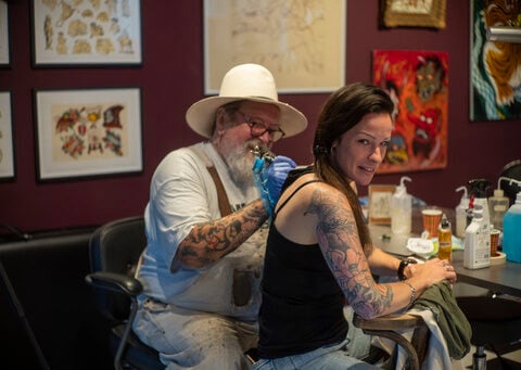 High art becomes body art as visitors to Amsterdam's Rembrandt House Museum get inked