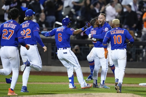 Nimmo gives Mets 4-3, 10-inning win over Yanks on night of mental, physical errors