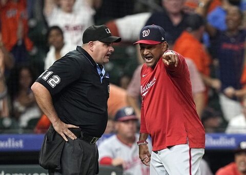 Nats' manager Martinez uses photo evidence to demand baseline rule fix