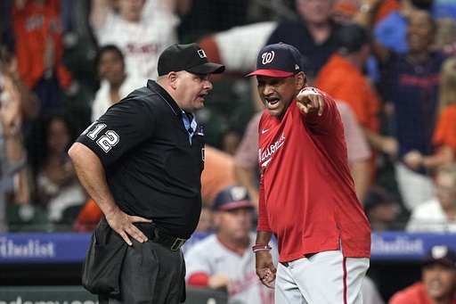 Nats' manager Martinez uses photo evidence to demand baseline rule fix