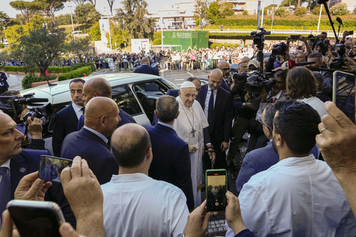 Pope Francis leaves Rome hospital 9 days after operation; surgeon says 'he's better than before'