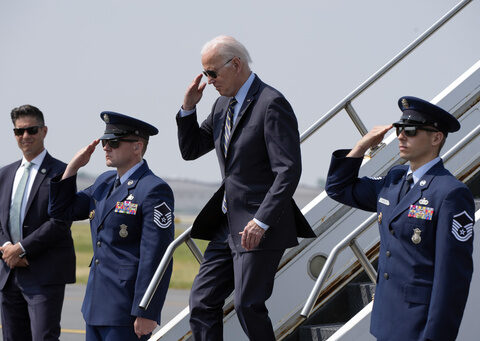 Biden seeing collapsed stretch of Interstate 95 from the air over Philadelphia