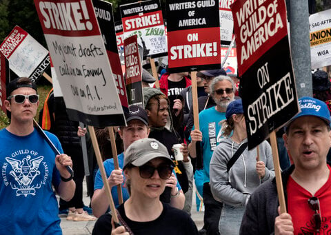 Hollywood writers at rally say they'll win as strike reaches 50 days