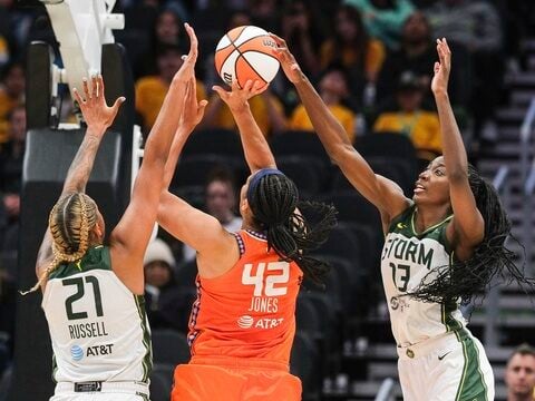 Sun center Brionna Jones is out for the season with a ruptured Achilles