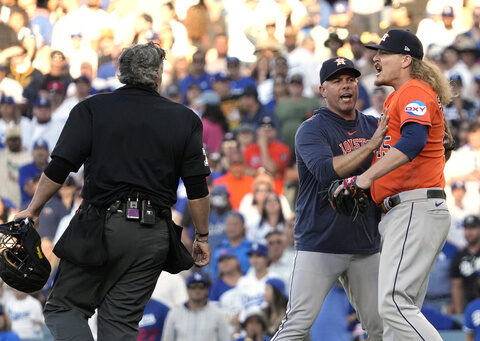 Dodgers rally to beat Astros 8-7 after Houston reliever Stanek called for balk in 8th