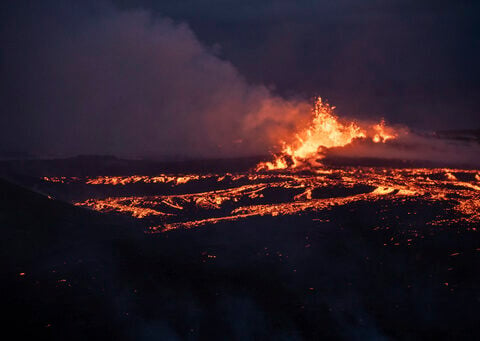 Tourists are told to stay away from an erupting volcano in Iceland because of poisonous gases