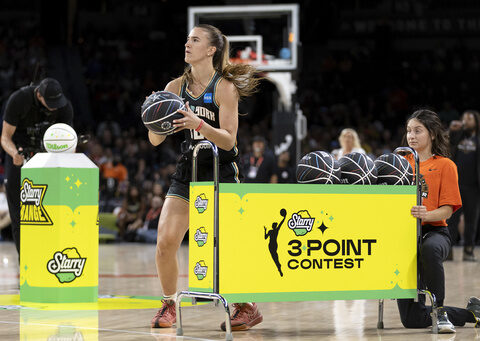 Ionescu scores record 37 points to win 3-point contest and Aces' team takes skills competition