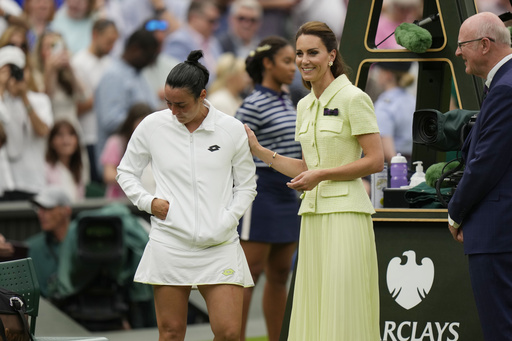 Ons Jabeur gets consoled by Princess Kate after a loss at Wimbledon made her 0-3 in Slam finals