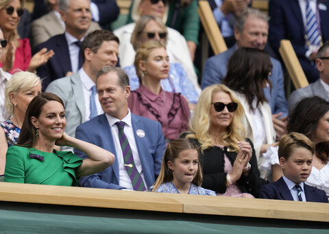 Princess Kate back in Royal Box at Wimbledon with Prince William and two of their children