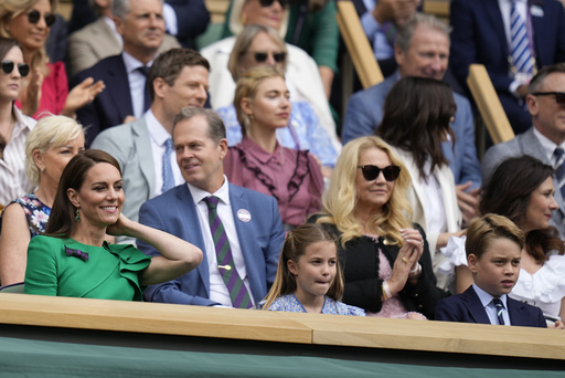 Princess Kate back in Royal Box at Wimbledon with Prince William and two of their children