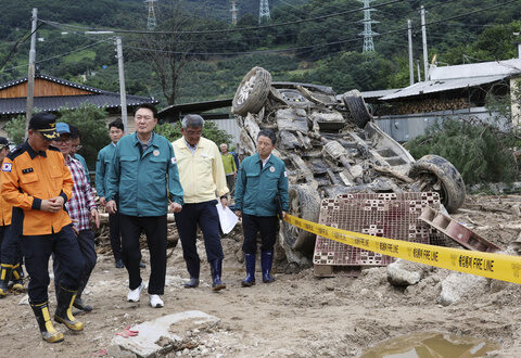 South Korea's death toll from destructive rainstorm grows to 40 as workers search for survivors