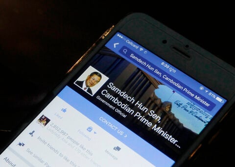 Cambodia's leader returns to Facebook weeks after an acrimonious breakup with the platform