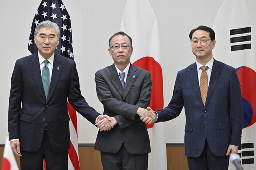 Japanese, US, and South Korean officials condemn the North's weapons plans but urge dialogue