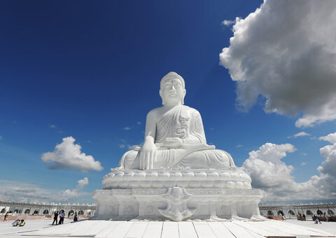 Myanmar's generals unveil giant Buddha statue as they seek to win hearts and minds during civil war