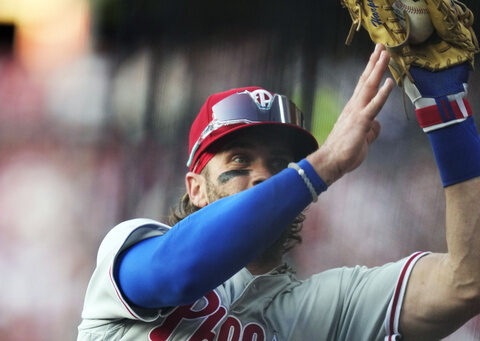 Bryce Harper makes impression at first, but Phillies fall to Guardians 6-5 to end AL streak