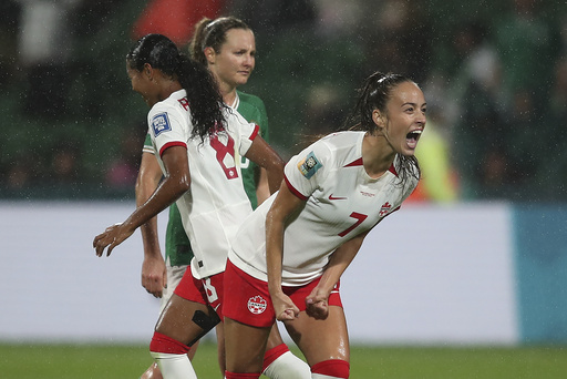 Olympic champion Canada comes back to beat Ireland 2-1 at the Women's World Cup