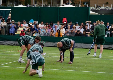 Environmental activists arrested at Wimbledon for throwing confetti and puzzle pieces on court