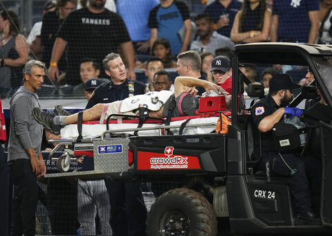 Cameraman at Yankee Stadium injured by wild throw from Orioles shortstop Gunnar Henderson