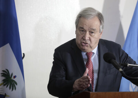 The UN chief calls for a robust international police force to help combat Haiti's armed gangs