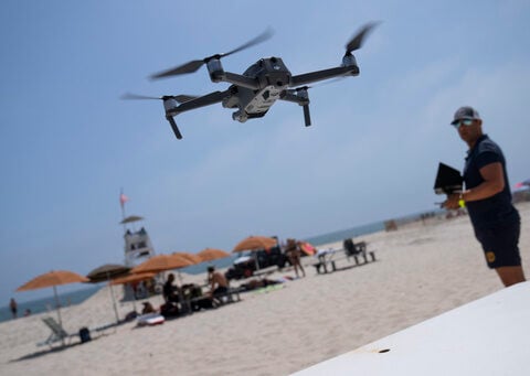 Drones sweep for sharks along New York's coast during rise in encounters with beachgoers