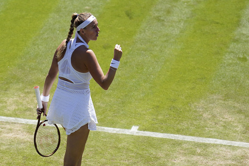 2-time Wimbledon champion Petra Kvitova advances to the 3rd round. Keys and Kostyuk also win