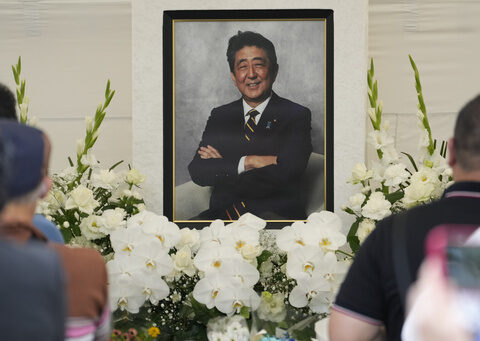 Japanese leaders mark one year since the assassination of former prime minister Shinzo Abe