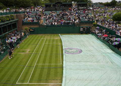 The rain returns to Wimbledon on Day 6 of the grass-court Grand Slam tournament