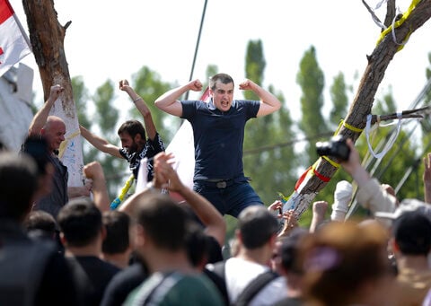 A mob storms Tbilisi Pride Fest site forcing the event's cancellation