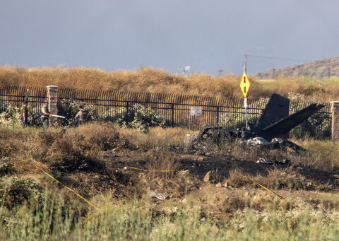 Six killed when small plane crashes, bursts into flames in field near Southern California airport