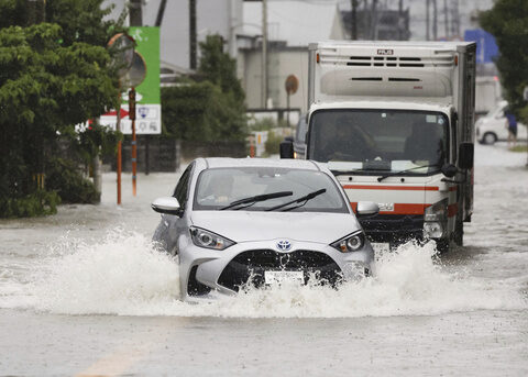 Heavy rains cause flooding and mudslides in southwest Japan, where at least 6 people are missing