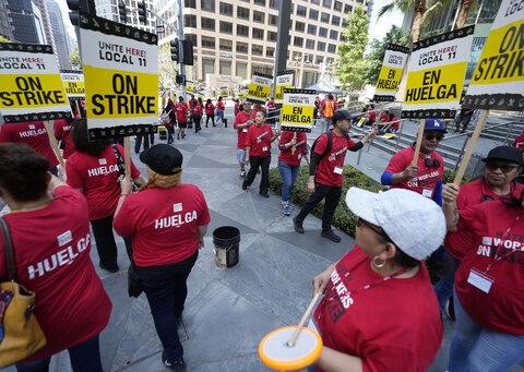 Thousands of hotel workers in Southern California are on strike, demanding better pay and benefits