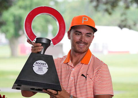 Rickie Fowler wins Rocket Mortgage Classic in playoff over Morikawa and Hadwin, ends 4-year drought