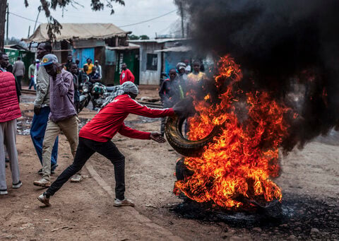 Police say officers kill at least 6 as Kenyans protest rising costs, and 50 children are tear-gassed