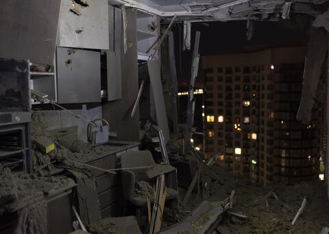 Two hospitalized, buildings damaged in Kyiv by Russian drone strike overnight