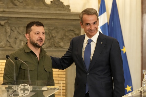 Greece's leader pledges to keep up military support for Ukraine as Zelenskyy visits Athens