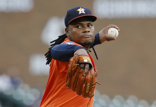 Astros' Framber Valdez holds Tigers hitless through 7 innings