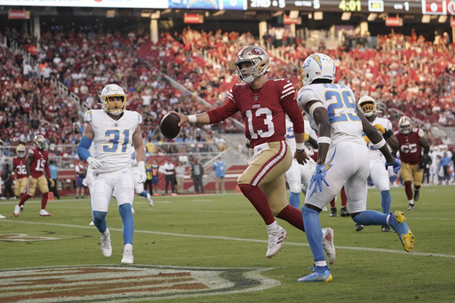 Purdy runs for a TD before Chargers backups roll past 49ers 23-12