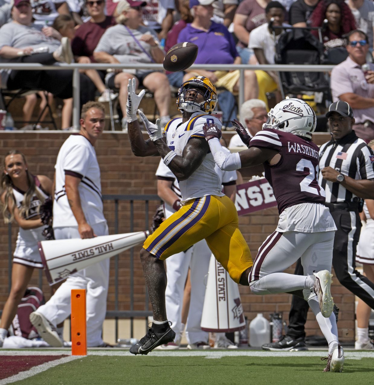 Career game for Nabers with 13 catches and 239 yards helps No. 14 LSU rout Mississippi State 41-14