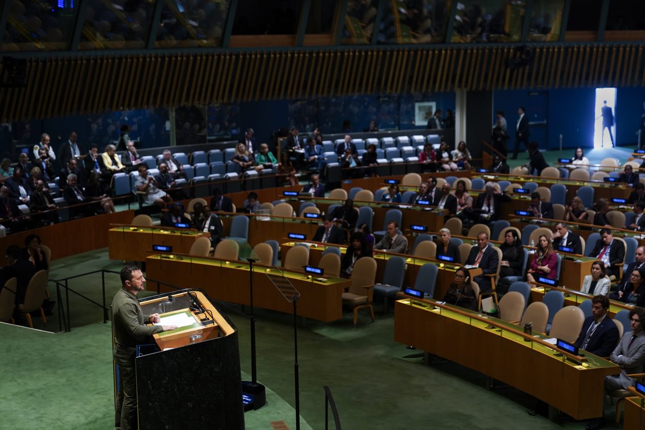 Russia has turned food, energy and even children into weapons against Ukraine, Zelenskyy says at UN