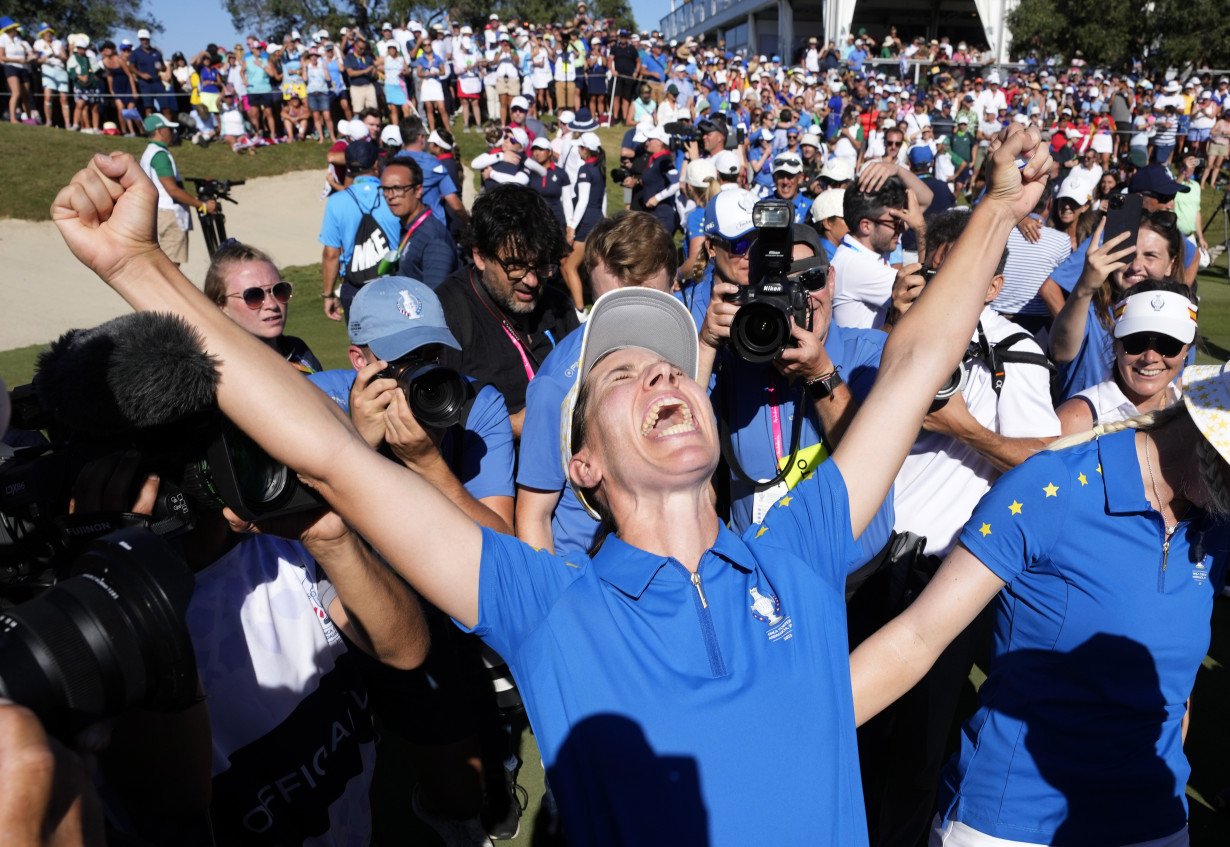 Europe keeps Solheim Cup after first-ever tie against US. Home-crowd favorite Ciganda thrives again