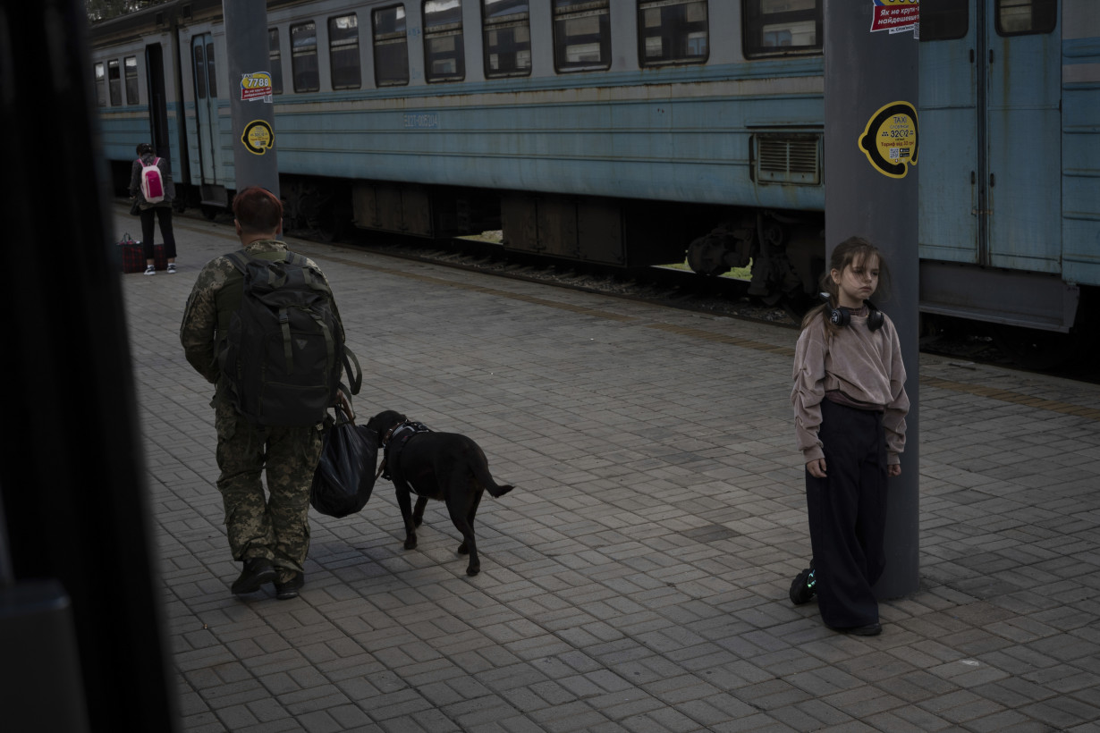 A Ukrainian train is a lifeline connecting the nation's capital with the front line