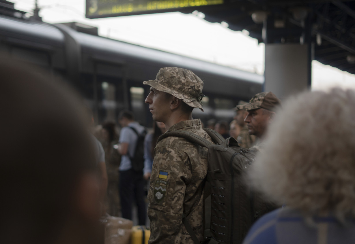 A Ukrainian train is a lifeline connecting the nation's capital with the front line