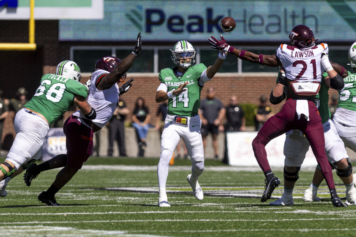 Rasheen Ali runs for 174 yards and Marshall beats Virginia Tech 24-17