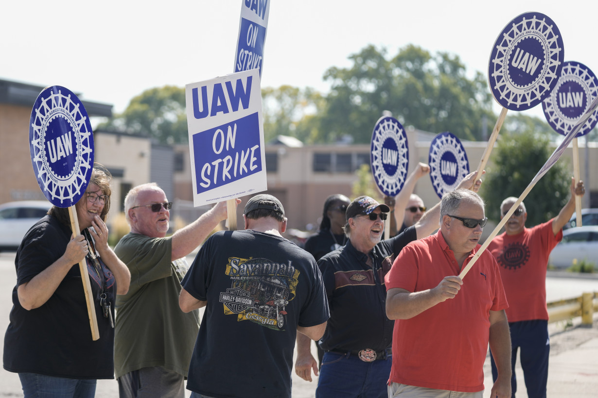 Auto workers expand their strike to 38 locations in 20 states. Biden plans visit to show support