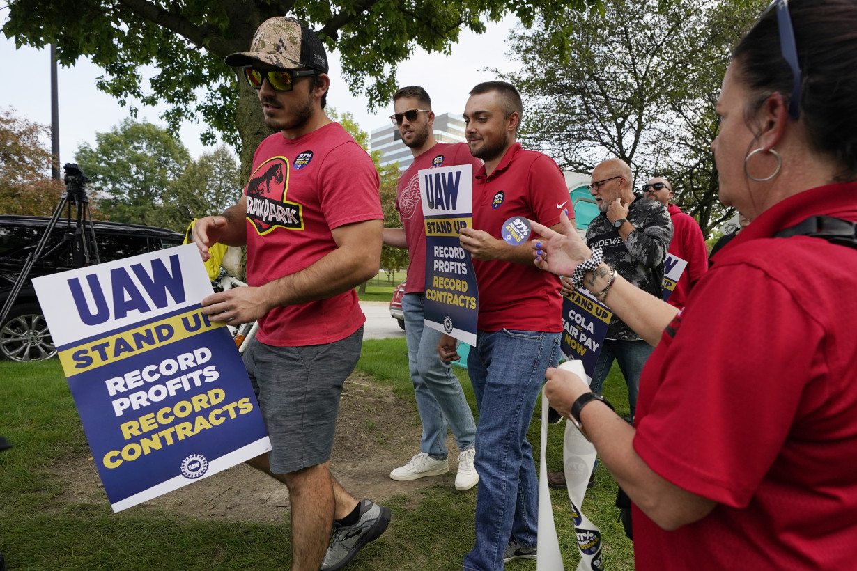 Auto workers expand their strike to 38 locations in 20 states. Biden plans visit to show support