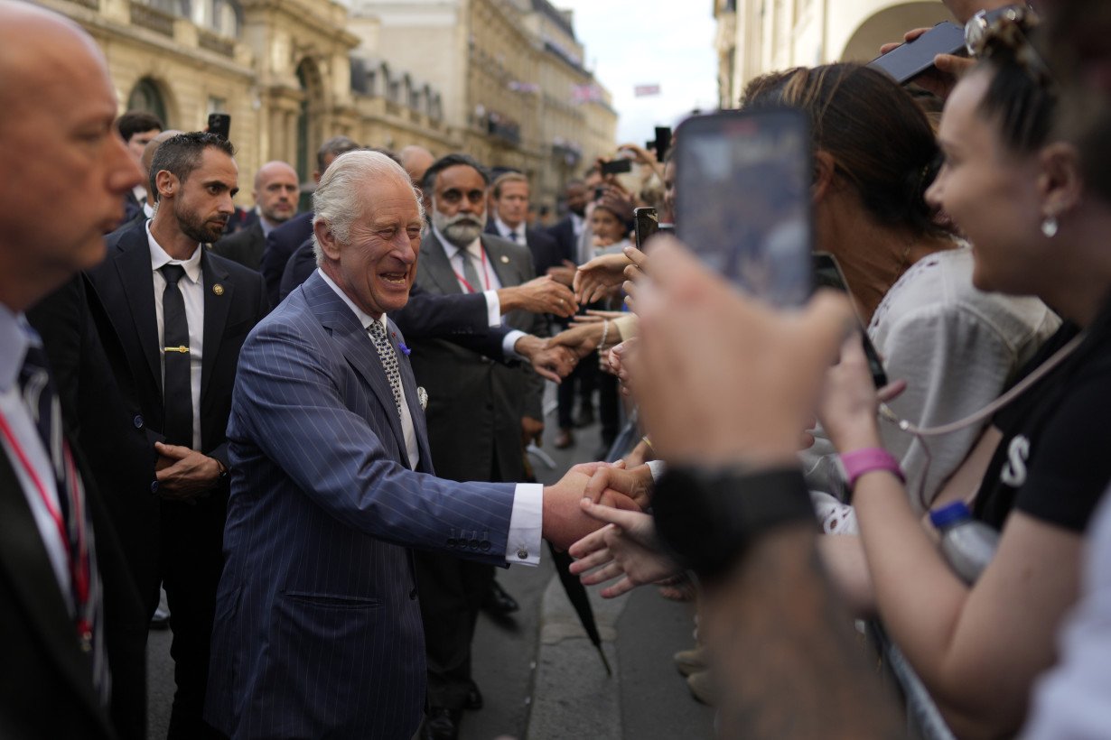 King Charles III makes a stop at the fire-damaged Notre Dame Cathedral on his state visit to France