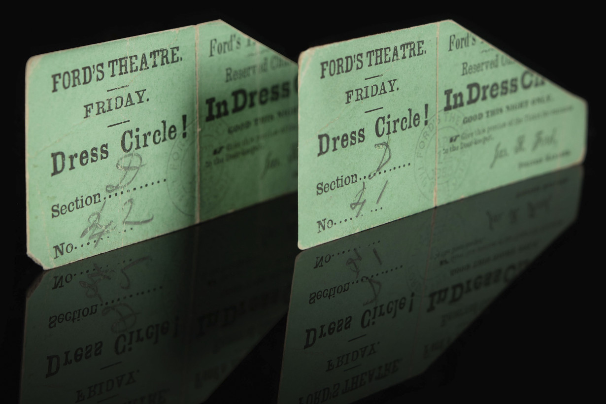 Rare tickets to Ford’s Theatre on the night Lincoln was assassinated auction for $262,500