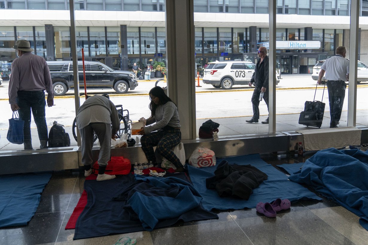 Chicago is keeping hundreds of migrants at airports while waiting on shelters and tents