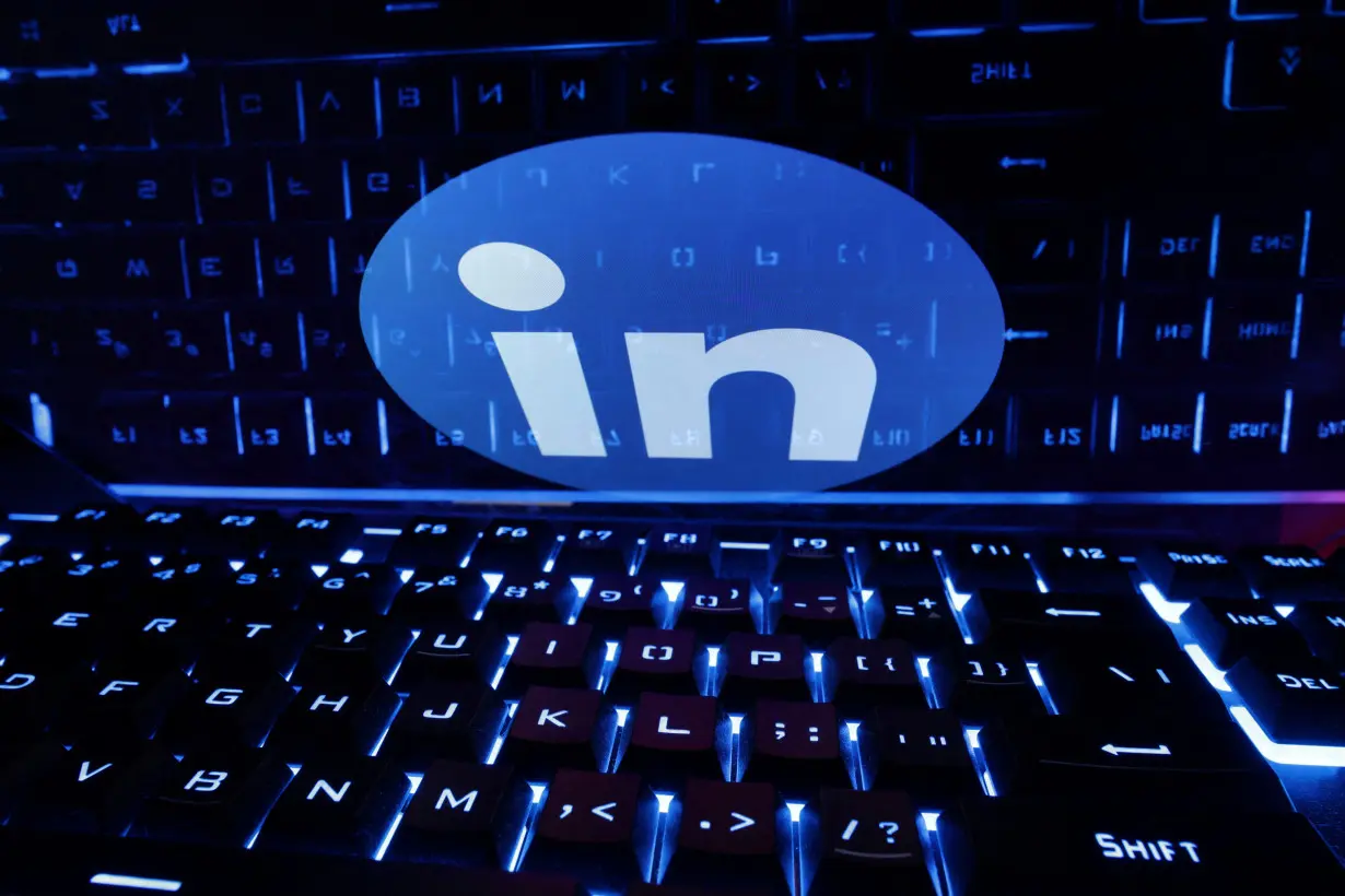 Illustration shows Linkedin logo